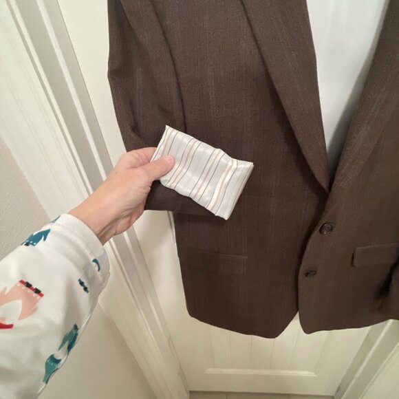 44L NWOT Lauren Ralph Lauren Brown Herringbone Wool Sport Coat Blazer Jacket - Picture 5 of 16